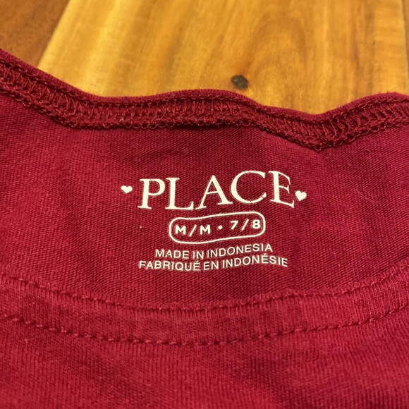 Girl’s Size M(7/8) Cold Shoulder Burgundy Long-Sleeve Cotton Blend Dress - Picture 2 of 4